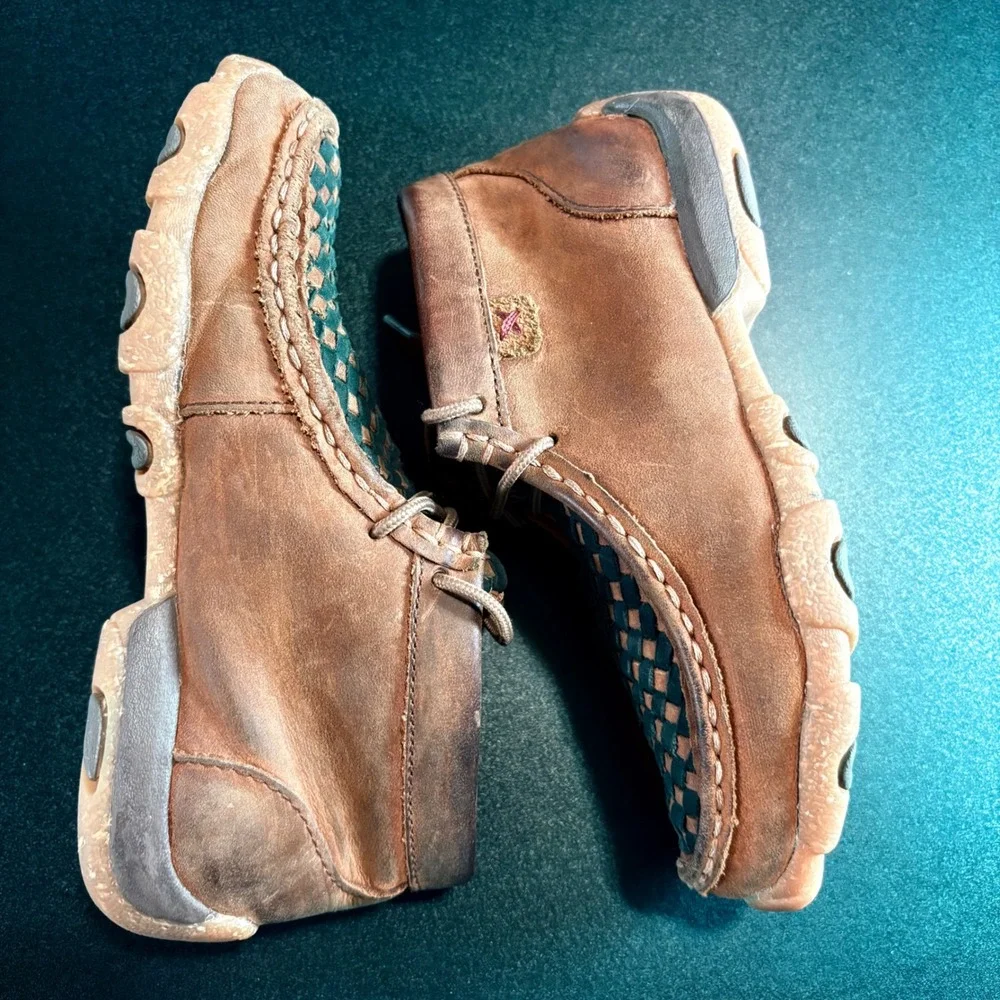 Twisted X Kid's Chukka Driving Mocs Oiled Saddle leather western youth 1 M kids